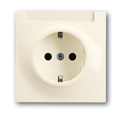 Розетка SCHUKO 16А 250В с полем для надписи, серия impuls, цвет слоновая кость - фото 113487