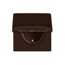 Розетка SCHUKO, 16А 250В, с крышкой, уплотнительное кольцо в комплекте, серия Allwetter44, IP44, цвет коричневый - фото 113498