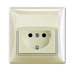 Розетка SCHUKO 16А 250В, IP44, в сборе, серия Basic 55, цвет слоновая кость - фото 115663