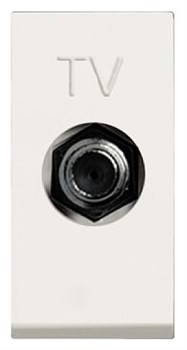 Розетка TV одиночная (единственная/простая), серия Zenit, цвет альпийский белый - фото 116834