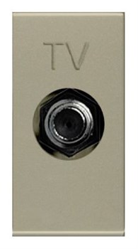 Розетка TV одиночная с накладкой, 1-модульная, серия Zenit, цвет шампань - фото 116835