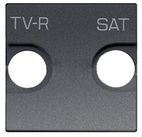 Накладка для TV-R-SAT розетки, 2-модульная, серия Zenit, цвет антрацит - фото 116990