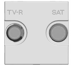 Накладка для TV-R-SAT розетки, 2-модульная, серия Zenit, цвет серебристый - фото 116996