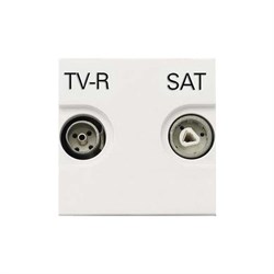 Розетка TV-R-SAT одиночная с накладкой, серия Zenit, цвет альпийский белый - фото 117008
