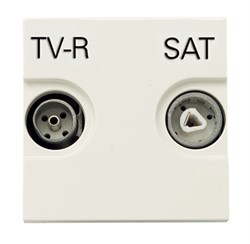 Розетка TV-R-SAT проходная с накладкой, серия Zenit, цвет альпийский белый - фото 117024
