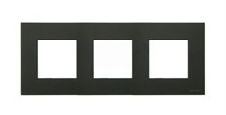 Рамка 3-постовая, серия Zenit, цвет антрацит - фото 117061