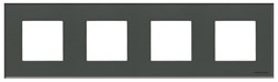 Рамка 4-постовая, 2-модульная, серия Zenit, стекло Графит - фото 117079