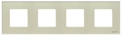 Рамка 4-постовая, 2-модульная, серия Zenit, стекло Жемчужное - фото 117082