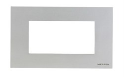 Рамка итальянского стандарта на 4 модуля, серия Zenit, цвет серебристый - фото 117219