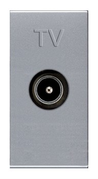 Механизм ТВ розетки, простой, 1-модульный, серия Zenit, цвет серебристый - фото 117479