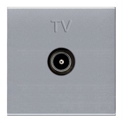 Механизм ТВ розетки, простой, 2-модульный, серия Zenit, цвет серебристый - фото 117480
