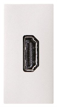 Механизм HDMI разъёма, тип А, с безвинтовым подключением проводов (20п), 1-модульный, серия Zenit, цвет альпийский белый - фото 117994