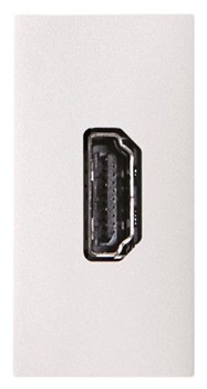 Механизм HDMI разъёма, тип А, с HDMI разъёмом мама на тыльной стороне, 1-модульный, серия Zenit, цвет альпийский белый - фото 117998