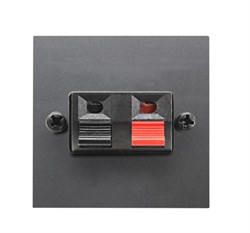 Механизм аудиоразъёма для подключения громкоговорителей/динамиков (прищепки), чёрный+красный, 2-модульный, серия Zenit, цвет антраци - фото 118010
