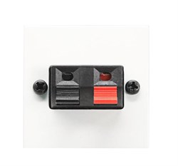 Механизм аудиоразъёма для подключения громкоговорителей/динамиков (прищепки), чёрный+красный, 2-модульный, серия Zenit, цвет альпийский белый - фото 118011