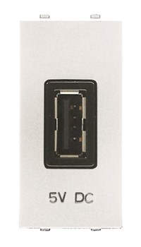 Механизм USB зарядного устройства, 1М, 2000 мА, 5В, серия Zenit, цвет альпийский белый - фото 118052
