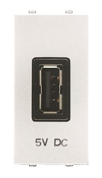 Механизм USB зарядного устройства, 1М, 2000 мА, 5В, серия Zenit, цвет альпийский белый - фото 118052