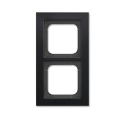 Рамка 2-постовая, серия Axcent, металл, цвет матовый черный - фото 118224