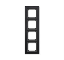 Рамка 4-постовая, серия Axcent, металл, цвет матовый черный - фото 118226