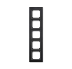 Рамка 5-постовая, серия Axcent, металл, цвет матовый черный - фото 118227