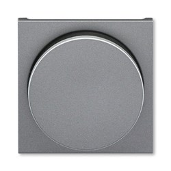 Накладка ABB Levit для светорегулятора поворотного сталь / дымчатый чёрный - фото 118254