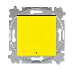 Переключатель одноклавишный с подсветкой ABB Levit ориентационная жёлтый / дымчатый чёрный - фото 118262