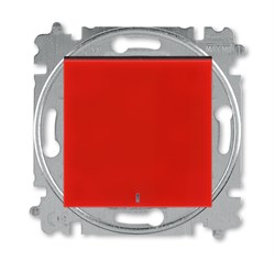 Переключатель одноклавишный с подсветкой ABB Levit ориентационная красный / дымчатый чёрный - фото 118263