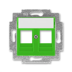 Накладка с суппортом ABB Levit для информационных разъёмов зелёный - фото 118360