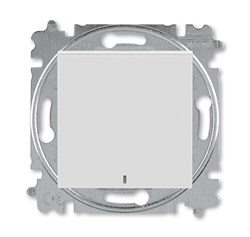 Выключатель кнопочный одноклавишный с подсветкой ABB Levit серый / белый - фото 118444