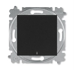 Выключатель кнопочный одноклавишный с подсветкой ABB Levit антрацит / дымчатый чёрный - фото 118459
