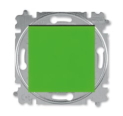 Переключатель кнопочный одноклавишный ABB Levit зелёный / дымчатый чёрный - фото 118528