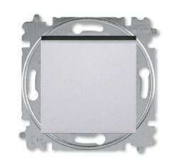 Переключатель кнопочный одноклавишный ABB Levit серебро / дымчатый чёрный - фото 118550