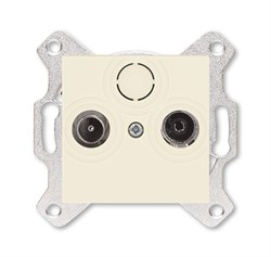 Розетка TV-R ABB Levit проходная 7дБ слоновая кость - фото 118685