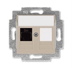 Розетка информационная ABB Levit RJ45 категория 5e и заглушка кофе макиато - фото 118810