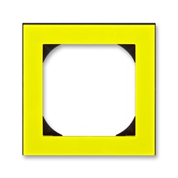 Рамка ABB Levit 1 пост 55х55 для механизмов BJE жёлтый / дымчатый чёрный - фото 118813