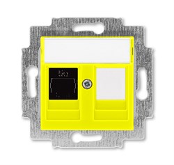 Розетка информационная ABB Levit RJ45 категория 5e и заглушка жёлтый - фото 118820
