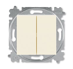 Выключатель кнопочный двухклавишный ABB Levit слоновая кость / белый - фото 118848