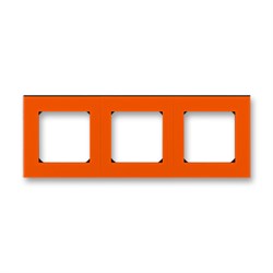 Рамка ABB Levit 3 поста оранжевый / дымчатый чёрный - фото 119095