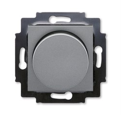 Светорегулятор ABB Levit поворотно-нажимной 60-600 Вт R сталь / дымчатый чёрный - фото 119104