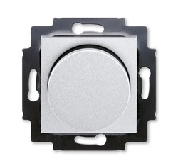Светорегулятор ABB Levit поворотно-нажимной 60-600 Вт R серебро / дымчатый чёрный - фото 119105