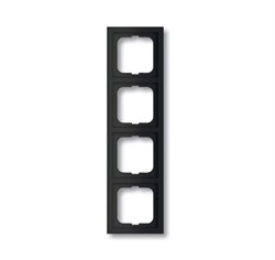 Рамка 4-постовая, серия Future Linear, цвет чёрный бархат - фото 119519