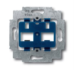 Суппорт для 2-х разъёмов ITT-Cannon RJ45 кат.5, typ 808 RJ45 Mark III, с синим цоколем, без монтажных лапок - фото 119599