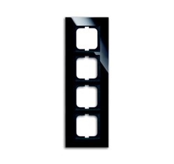 Рамка 4-постовая, серия Carat, чёрное стекло - фото 119673