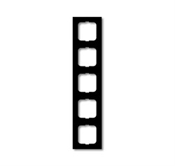 Рамка 5-постовая, серия Future Linear, цвет чёрный бархат - фото 119848
