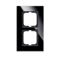 Рамка 2-постовая, серия Carat, чёрное стекло - фото 120131
