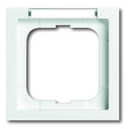 Рамка 1-постовая, с полем для надписи и шильдиком, серия Future Linear, цвет альпийский белый - фото 124670