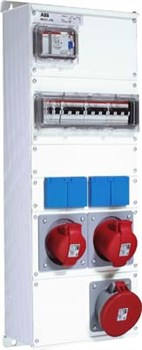 Бокс M63/2JFB CTFL с розетками и фланцамив сборе, металл, IP44 - фото 130205