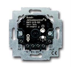 Механизм электронного выключателя жалюзи Busch-Jalousiecontrol, с возможностью подключения датчиков, 3А при cos?=0.5 - фото 131147