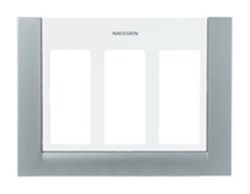 Панель лицевая для бокса рабочего места открытого/скрытого монтажа на 3 двойных адаптера с декоративной накладкой, цвет альпийский белый - фото 132612