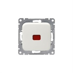 Переключатель 1-клавишный, 16А/250В, (схема 6+6), серия Jussi, белый, с контрольной подсветкой - фото 133131